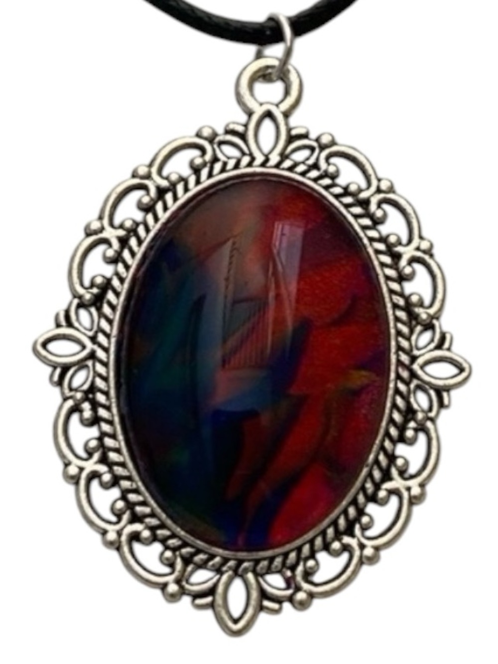 Hand Crafted Fluid Art Necklace by Svetlana Yeung Neon Purple Pink Pendant